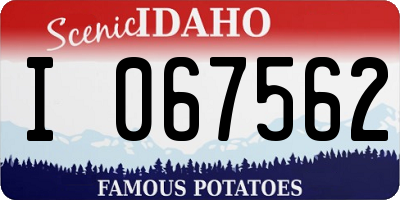 ID license plate I067562