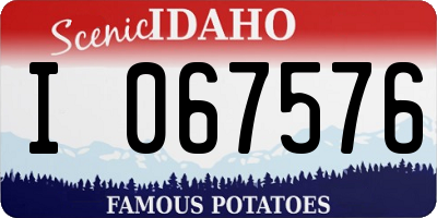 ID license plate I067576