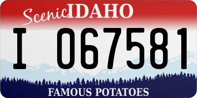 ID license plate I067581