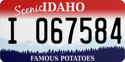 ID license plate I067584