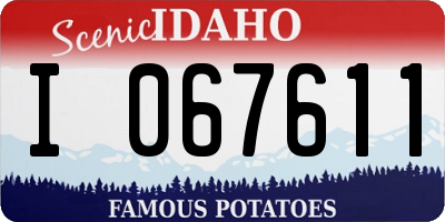 ID license plate I067611