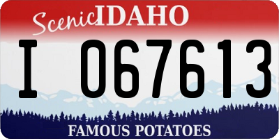 ID license plate I067613