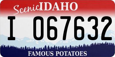 ID license plate I067632