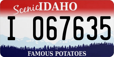 ID license plate I067635