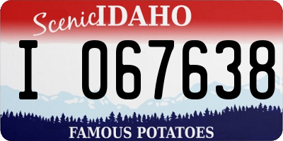ID license plate I067638