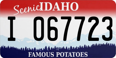 ID license plate I067723