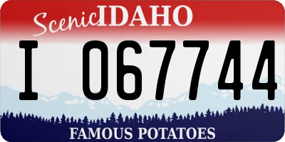 ID license plate I067744
