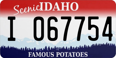 ID license plate I067754