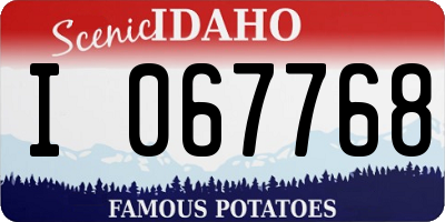 ID license plate I067768