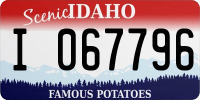 ID license plate I067796