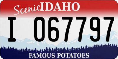 ID license plate I067797