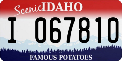 ID license plate I067810