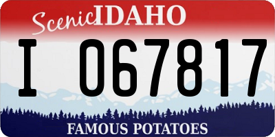 ID license plate I067817