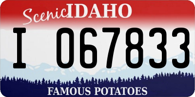 ID license plate I067833