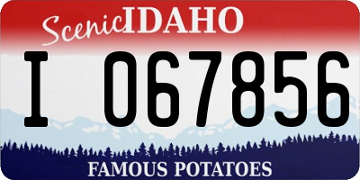 ID license plate I067856