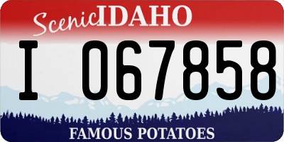 ID license plate I067858