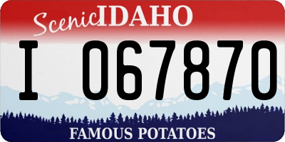ID license plate I067870