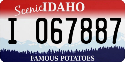 ID license plate I067887