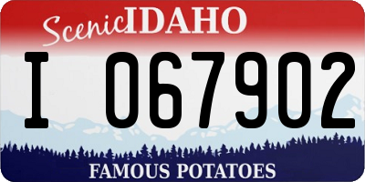 ID license plate I067902