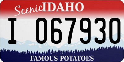ID license plate I067930