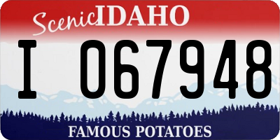 ID license plate I067948