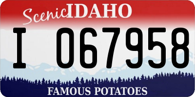ID license plate I067958