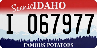 ID license plate I067977