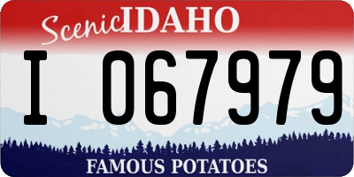 ID license plate I067979