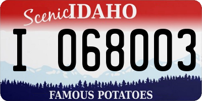 ID license plate I068003