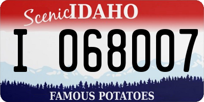 ID license plate I068007