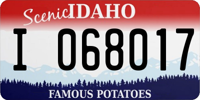 ID license plate I068017