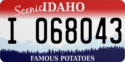 ID license plate I068043