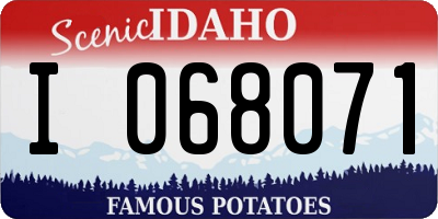ID license plate I068071