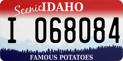 ID license plate I068084