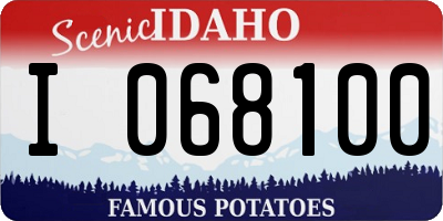 ID license plate I068100