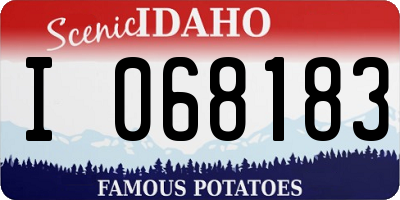 ID license plate I068183