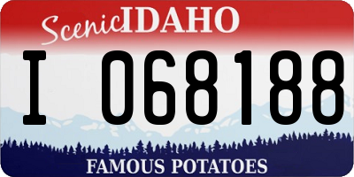 ID license plate I068188