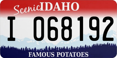 ID license plate I068192