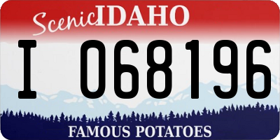 ID license plate I068196