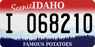 ID license plate I068210