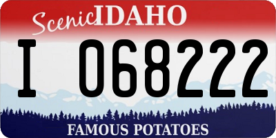 ID license plate I068222