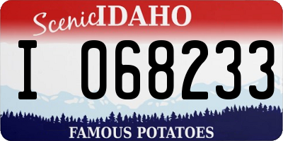 ID license plate I068233