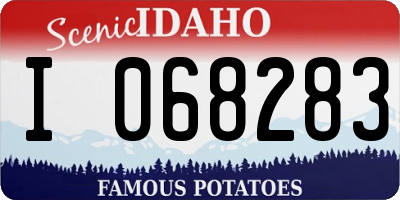 ID license plate I068283