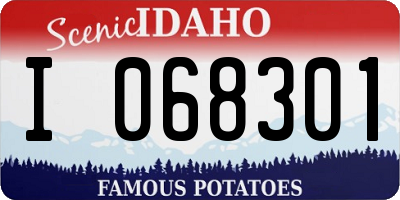 ID license plate I068301