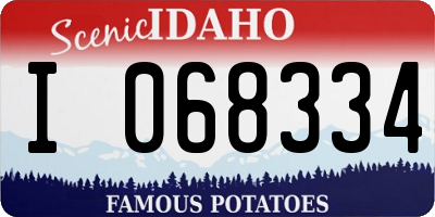 ID license plate I068334