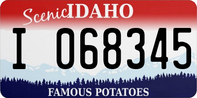 ID license plate I068345