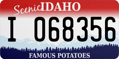 ID license plate I068356