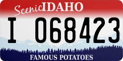 ID license plate I068423