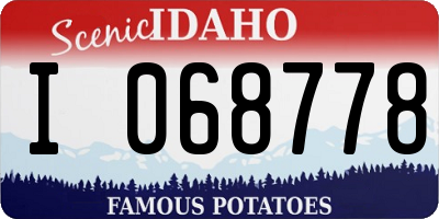 ID license plate I068778