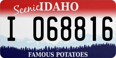 ID license plate I068816